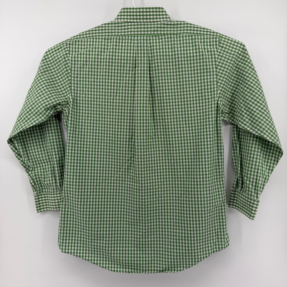 Brooks Brothers 346 Mens 16-2/3 Slim Fit Non-Iron Gingham Shirt Green White Prep - Picture 4 of 13